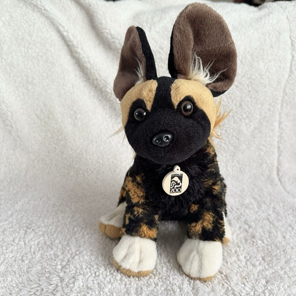 Wild Republic Los Angeles Zoo African Wild Dog Plush Stuffed Animal Brown Black